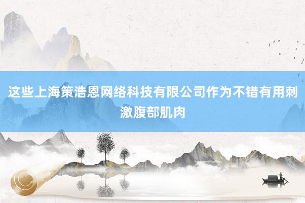 这些上海策浩恩网络科技有限公司作为不错有用刺激腹部肌肉